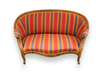 sofa with striped cover