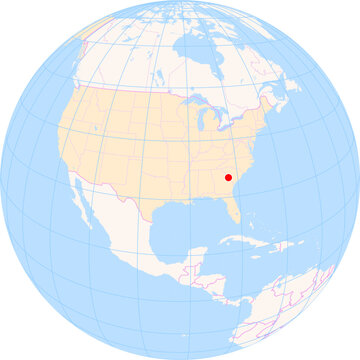 Location Map of Augusta Regional Airport&nbsp;(Bush Field) (Bush Field, Georgia, United States). IATA-code: AGS. No labels at all.