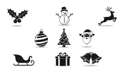 Charming Christmas Icon Set: Festive Symbols for Holiday Designs and Seasonal Celebrations