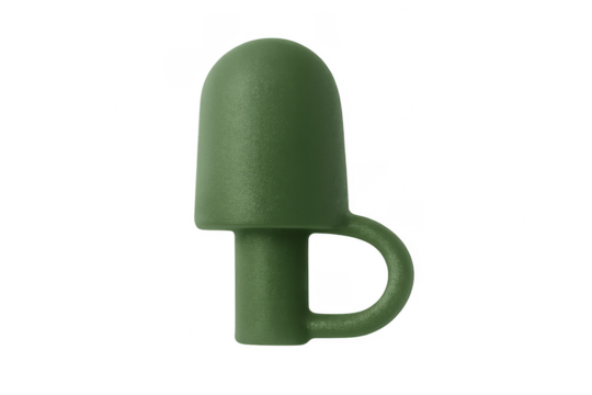 Green abstract mushroom cup object on transparent background