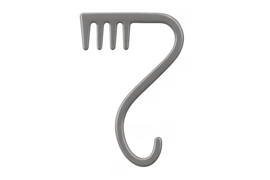 Gray plastic ear saver mask extender hook