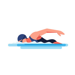 Freestyle Swimming Flat Illustration