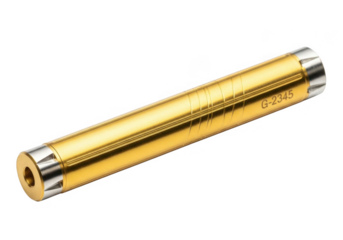 Golden laser pointer isolated on transparent background for presentations and stargazing