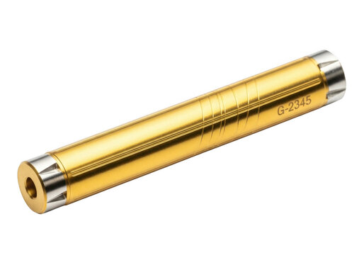 Golden laser pointer isolated on transparent background for presentations and stargazing
