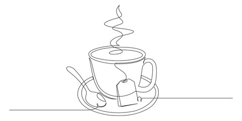 cup of tea line art style vector 4.eps
