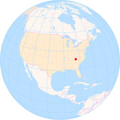 Location Map of Asheville Regional Airport (Asheville, North Carolina, United States). IATA-code: AVL. No labels at all.