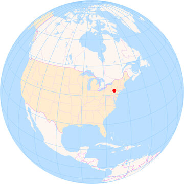 Location Map of Wilkes-Barre - Scranton Int. Airport (Scranton, Pennsylvania, United States). IATA-code: AVP. No labels at all.