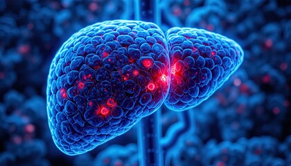 Stunning 3D medical visualization of liver anatomy showcasing health challenges and research breakthroughs for innovative healthcare solutions