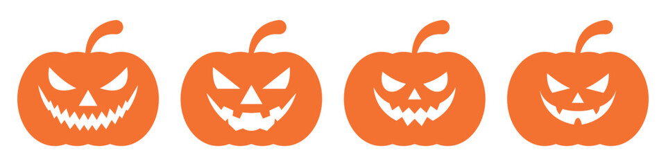 Halloween pumpkins orange banner