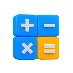 Obraz premium 3d minimal money management concept. calculator buttons. 3d illustration. 