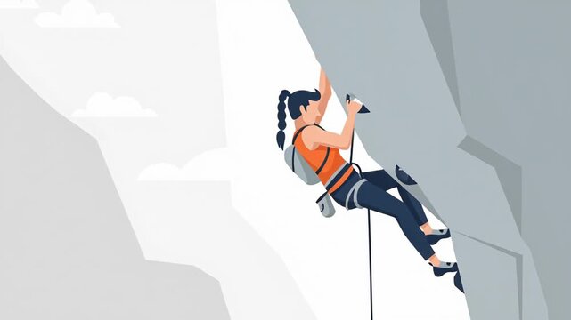Woman Ascends Mountain, Reaching New Heights of Determination and Physical Achievement