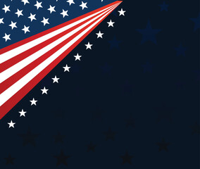 Abstract Patriotic Red, White, and Blue Star Stripes on Dark Background