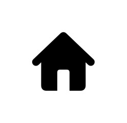 Minimalist Solid House Simple Shape Front View Glyph Icon