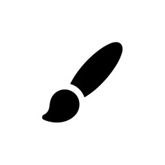 Minimalist Glyph Style Paintbrush Artistic Tool Brushstroke Art Icon