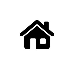 Simple Black Silhouette House Shape Outline Home Icon