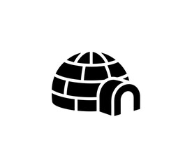 Simple Flat Igloo Symbol Arctic Shelter Solid Shape Winter Icon