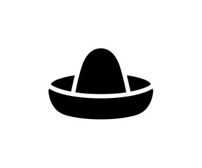Minimalist Black Sombrero Hat Silhouette Mexican Culture Symbol Graphic Resource