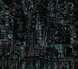 Abstract town pattern in graffiti style. Color illustration for your design