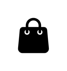 Minimalist Simple Shopping Bag Glyph Style Modern Black and White Icon