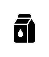 Minimalist Glyph Milk Carton with Drop Icon Symbol Design