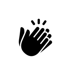 Minimalist Silhouette Clapping Hands Gesture Symbol Illustration for Social Expression