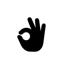 Simple Silhouette Ok Hand Gesture Expression Approval Communication Icon