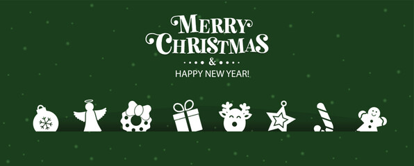 Cute Christmas ions on a editable  background. Christmas background, banner ,or card.