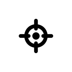 Obraz premium Simple Bold Target Focus Point Black and White Shape Icon