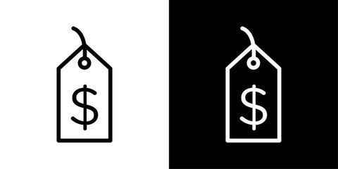 Minimal price tag icon with a clean outline, ideal for product pricing, shopping labels, e-commerce listings, discount badges, promotional offers, and modern retail UI designs.