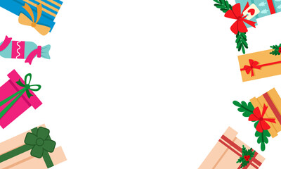 Round Christmas Gift Frame Holiday Present Circle Border