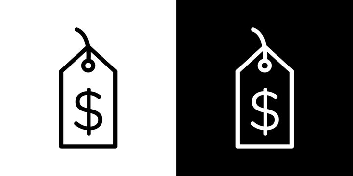 Minimal price tag icon with a clean outline, ideal for product pricing, shopping labels, e-commerce listings, discount badges, promotional offers, and modern retail UI designs.