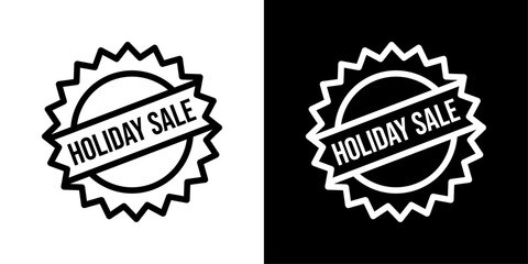 Minimal holiday sale icon with a clean festive outline, perfect for seasonal promotions, discount banners, winter campaigns, gift shop ads, and modern UI designs.