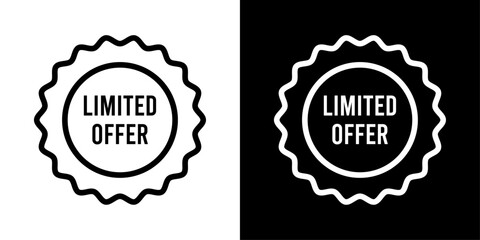 Minimal limited offer icon with a clean outline, ideal for sale banners, promo labels, ecommerce deals, discount tags, special offers, and modern UI design.