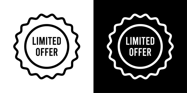 Minimal limited offer icon with a clean outline, ideal for sale banners, promo labels, ecommerce deals, discount tags, special offers, and modern UI design.