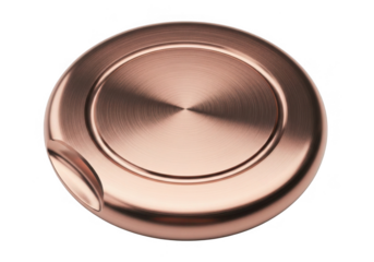 Brushed copper ashtray isolated on transparent background for interior design and lifestyle
