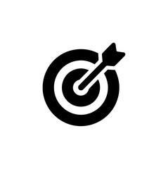 Simple Bold Arrow and Target Achievement Symbol Sign Icon