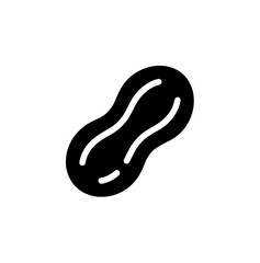 Minimalist Silhouette Style Peanut Food Ingredient Icon Isolated Illustration