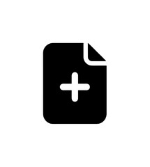 Obraz premium Minimalist Rounded Corner File Plus Sign Add Icon Symbol