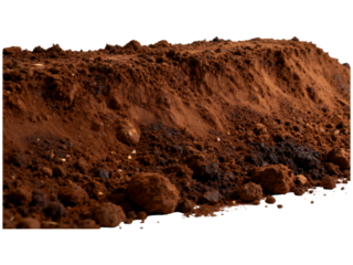 Rich brown soil pile with visible texture and small rocks soil, dirt, earth, brown, texture, pile, ground, natural, organic, agriculture, gardening, macro, close-up, granular, loose, clump, earthiness