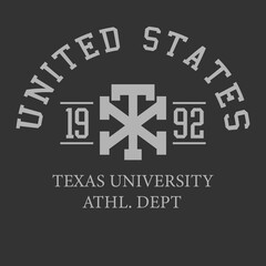 Retro typography university united states state vintage slogan print, 
highlighted grunge texture for graphic t-shirt or sweatshirt hoodie - Vector