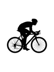 Fototapeta premium silhouette of a man on a bicycle