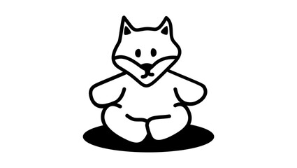 fox toy symbol, black isolated silhouette