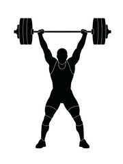 silhouette of a man lifting weights