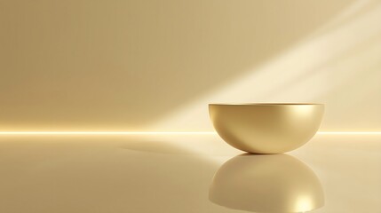 Luxury Minimalist Gold Bowl on Clean Modern Background – Premium Product Mockup Scene