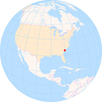 Location Map of Charleston Int. Airport (Charleston, South Carolina, United States). IATA-code: CHS. No labels at all.