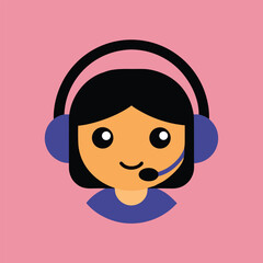 Customer support agent with headset providing assistance and service