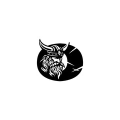 A fierce Viking head letter logo featuring a bold Nordic warrior shaped into an alphabet form, crafted with strong lines, modern style, and powerful identity for branding needs.