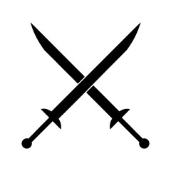 Minimal Crossed Swords Icon Clean Combat Weapon Emblem Modern Style Line Art Vector illustration