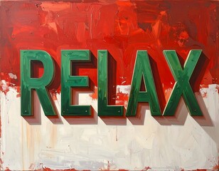 Relaxation Sign Art Piece.