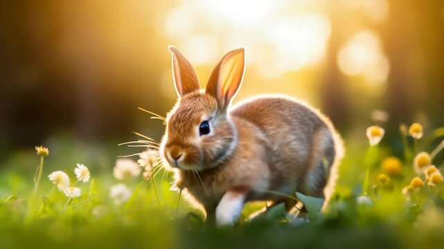 cute animal pet rabbit or bunny smiling and laughing isolated with copy space for easter background, rabbit, animal, pet, cute, fur, ear, mammal, background, celebration, generate by AI